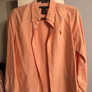 Ladies Coral Ralph Lauren button down top